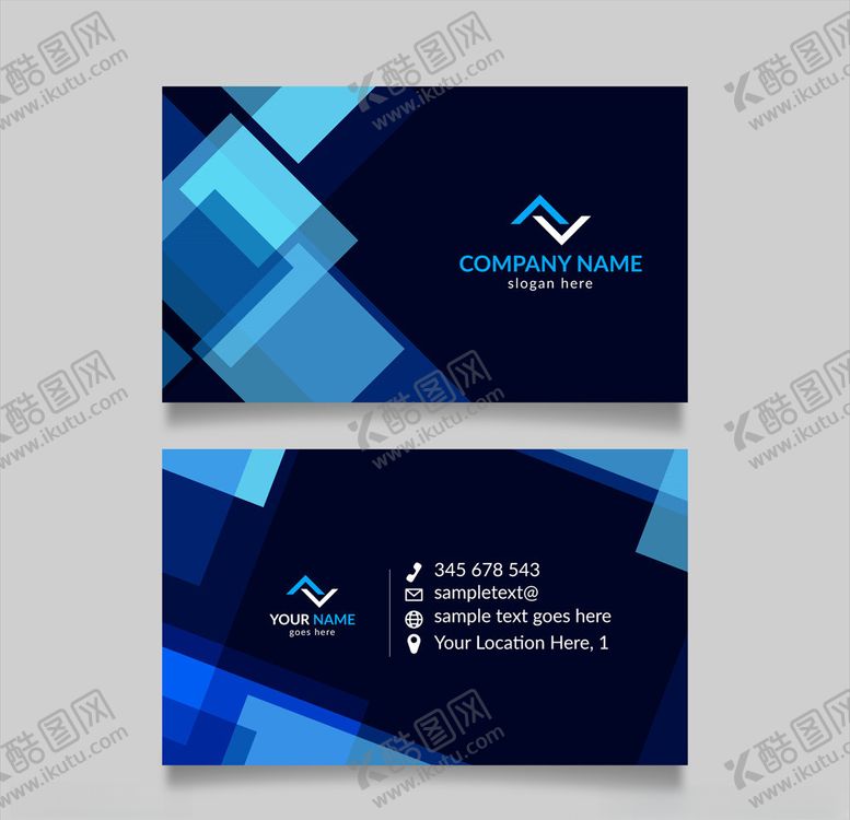 编号：62192509101259036152【酷图网】源文件下载-蓝色名片