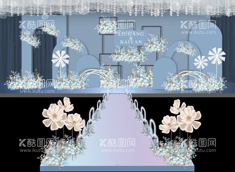 编号：16034210032056182403【酷图网】源文件下载-蓝色婚礼现场设计