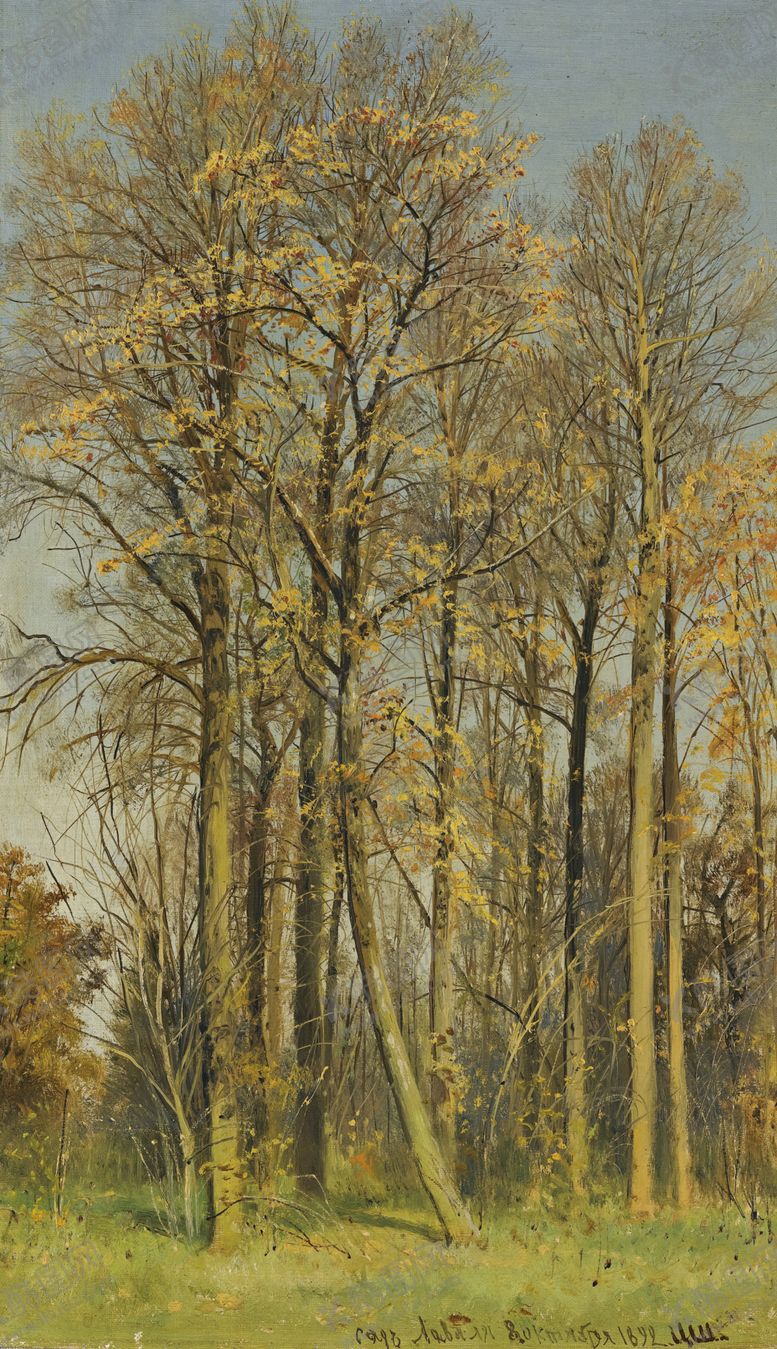 编号：46290910091816208375【酷图网】源文件下载-希施金树林风景油画