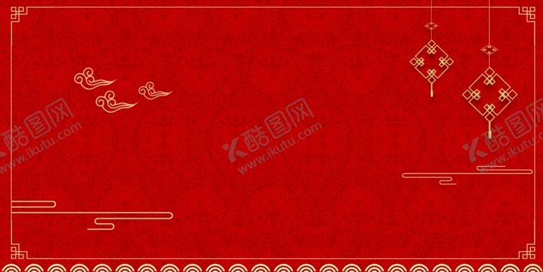 编号：39458109271950126339【酷图网】源文件下载-新年喜庆红色花纹中国风边框背景