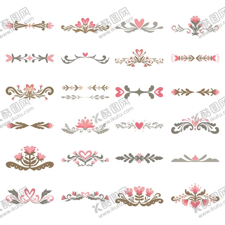 编号：66122511020022588419【酷图网】源文件下载-复古花卉分割线