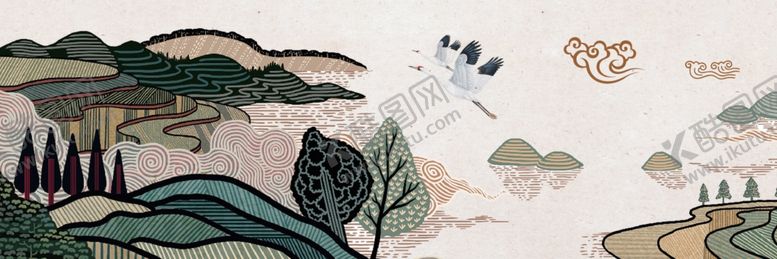 中国风背景墙室内设计创意手绘大展宏图