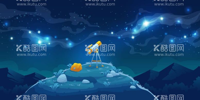 编号：84335512030057465629【酷图网】源文件下载-星空下的望远镜