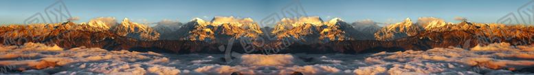 编号：25817212031536547878【酷图网】源文件下载-超宽雪山云海日照金山