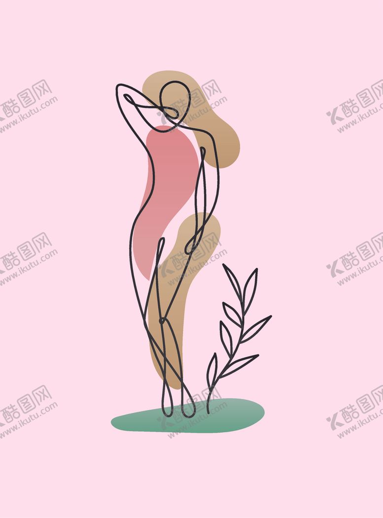 编号：37498209292106427066【酷图网】源文件下载-简笔抽象女人