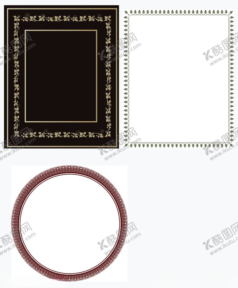 编号：56589309100030019678【酷图网】源文件下载-花边框矢量图