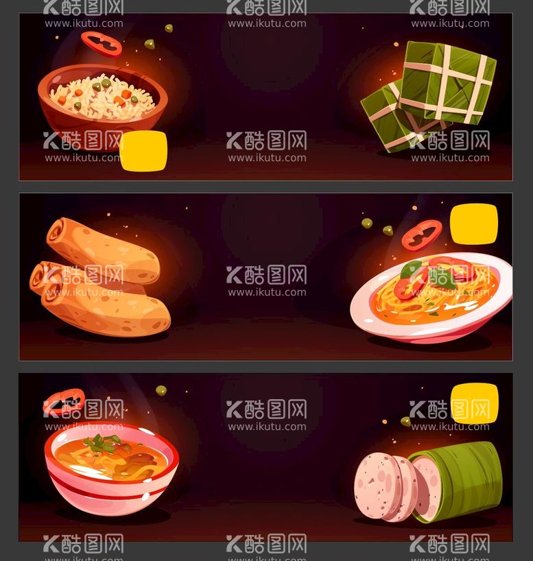 编号：38960509270910034973【酷图网】源文件下载-越南美食插画