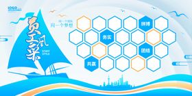 公司企业文化墙员工激励服务标语形象