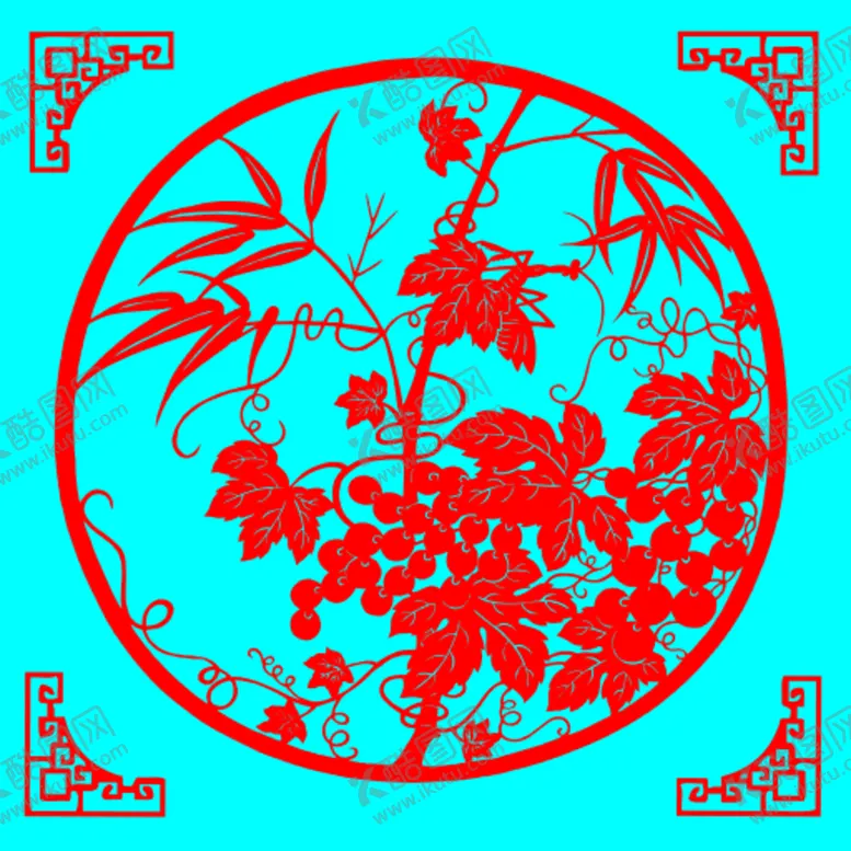编号：34907802081501006096【酷图网】源文件下载-葡萄剪纸