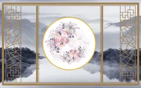 新中式装饰画玄关客厅背景墙电视墙