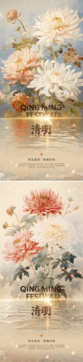 清明节节日移动端海报