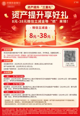 银行活动立减金领红包活动海报