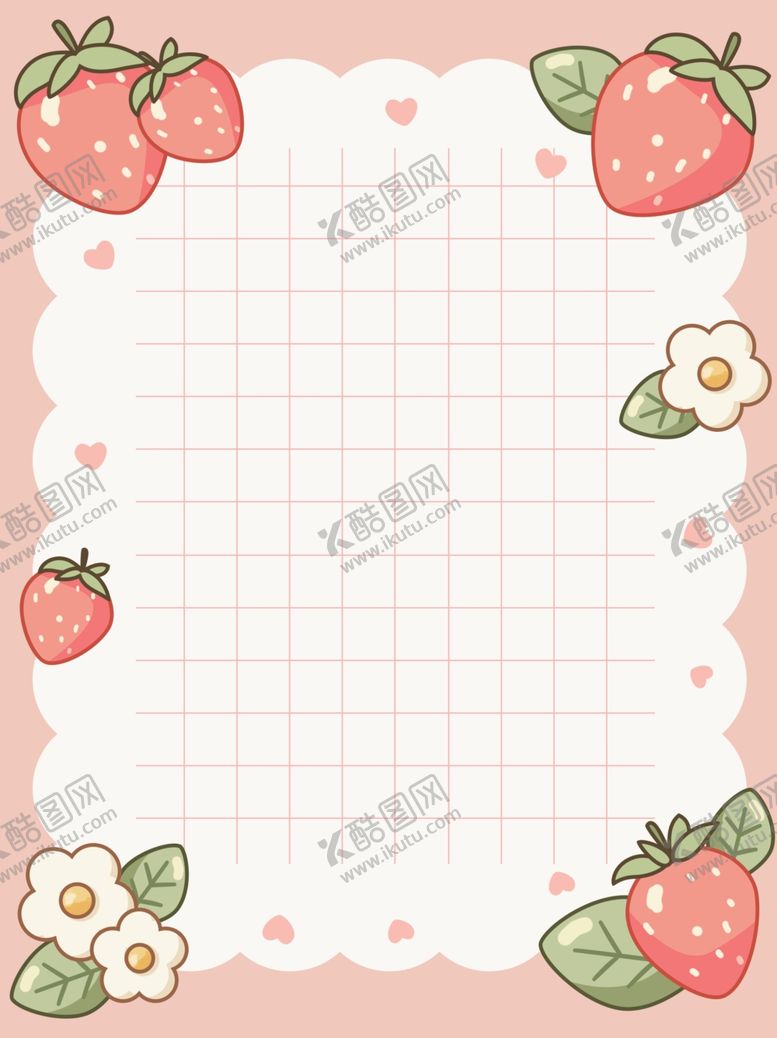 编号：61171110310426237449【酷图网】源文件下载-草莓边框可爱空白背景图
