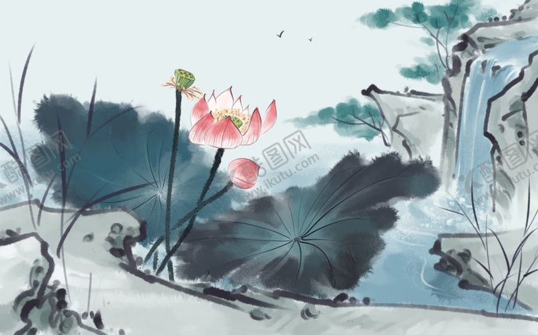 编号：63831510261307223703【酷图网】源文件下载-手绘荷花插画