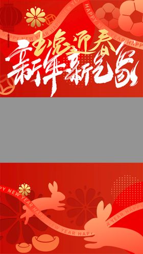 玉兔迎春新年新气象兔年喜庆直播边框