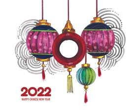 手绘2022新年