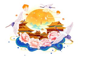 仙鹤古风传统水墨国风海报素材