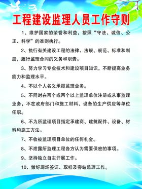 公司规章制度专业监理工作守则