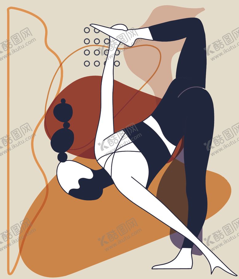 编号：36932811010946099987【酷图网】源文件下载-瑜伽动作装饰图案