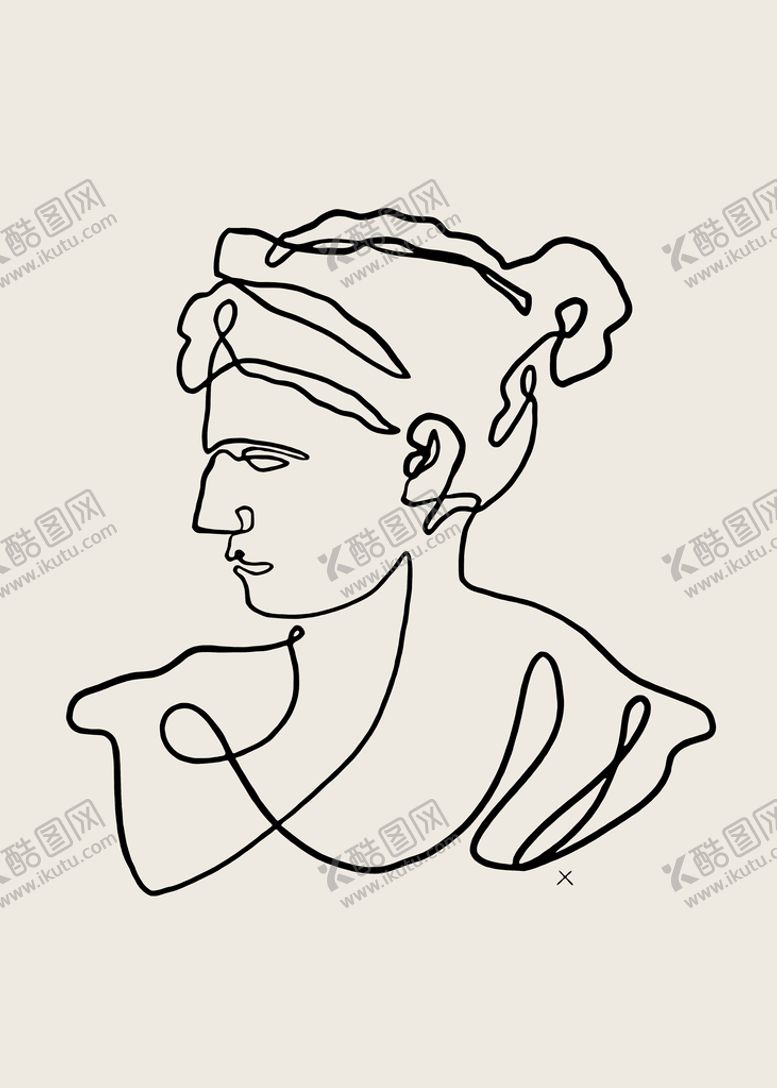 编号：53760909241945125601【酷图网】源文件下载-线条人物手绘插画装饰画