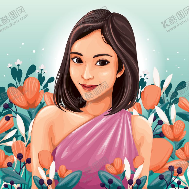 编号：21056309130123184817【酷图网】源文件下载-宠物插画妇女猫