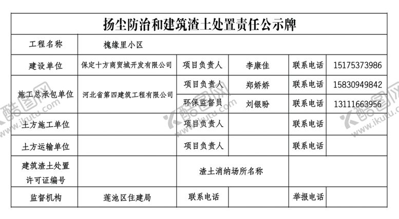编号：44299212300247057898【酷图网】源文件下载-扬尘防治和渣土处置责任牌