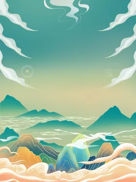国潮海报背景宣传中风背景