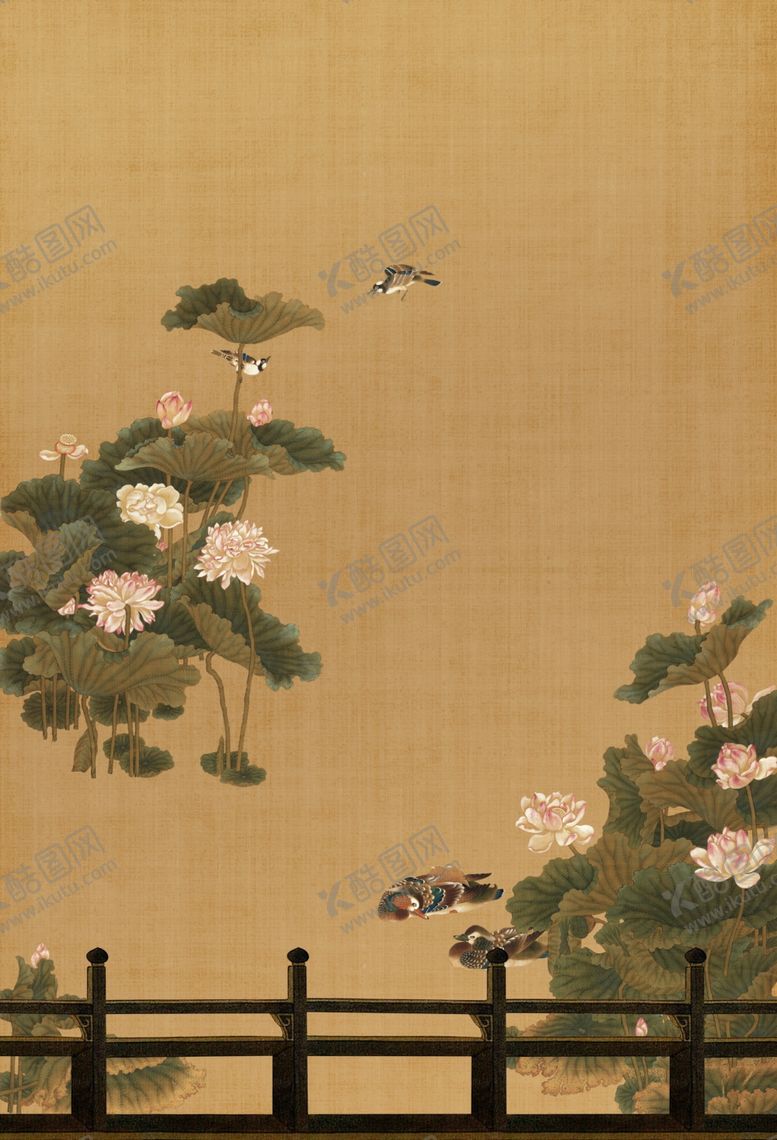 编号：16089801310911581369【酷图网】源文件下载-国风工笔国画分层素材