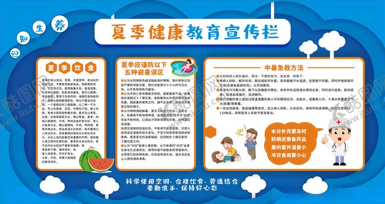 编号：15097909190332532118【酷图网】源文件下载-夏季健康教育宣传栏