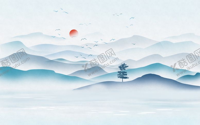 编号：89895204250610444637【酷图网】源文件下载-新中式意境山水画