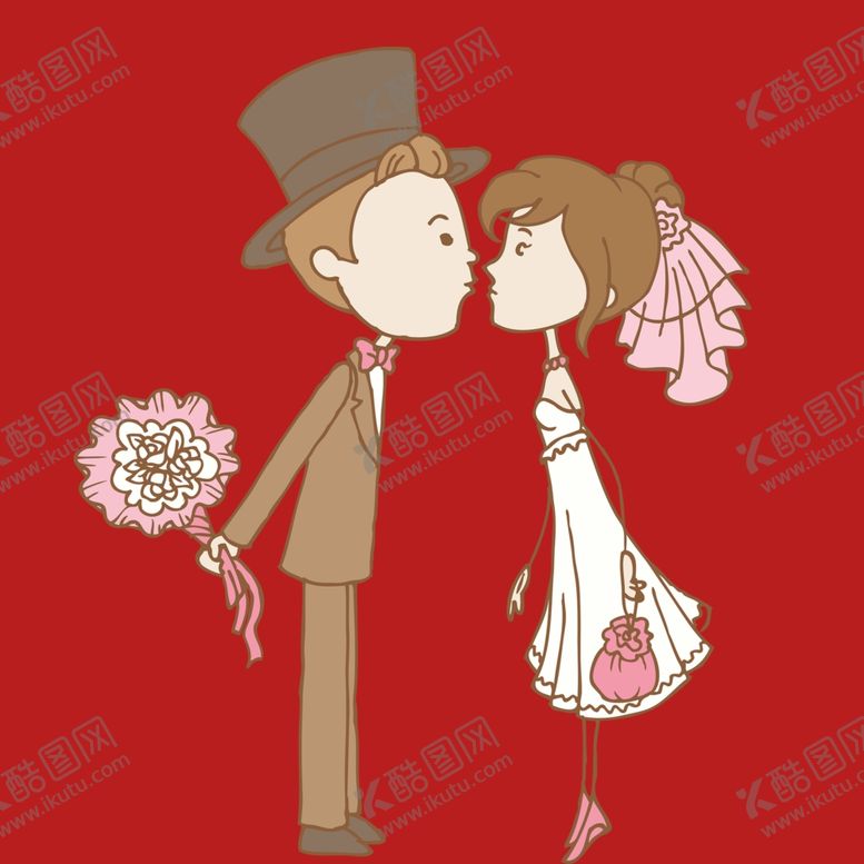 编号：33725602030038278751【酷图网】源文件下载-手绘结婚男女