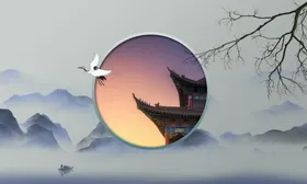 水墨山水花画设计绘意境禅意中式古典
