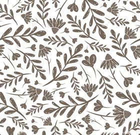 卡通花鸟植物底纹图案