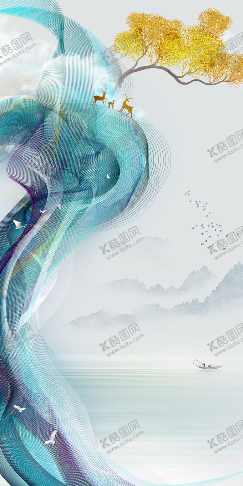 编号：50919403011712599085【酷图网】源文件下载-麋鹿玄关