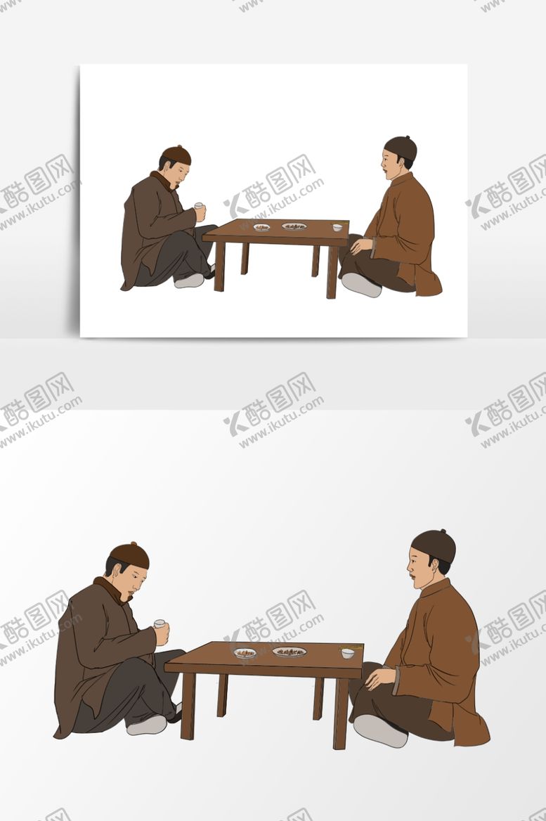 编号：51092407140850058726【酷图网】源文件下载-淡彩国画人物
