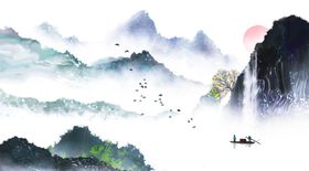 中国风背景创意唯美元素