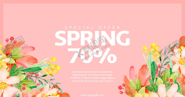 编号：78631010311421543211【酷图网】源文件下载-水彩春季销售横幅