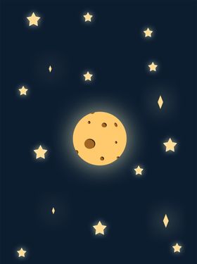 月光河面图星星PSD