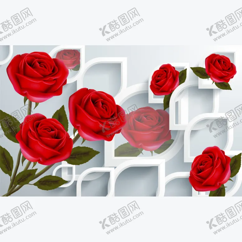 编号：91726809200508423548【酷图网】源文件下载-玫瑰背景墙