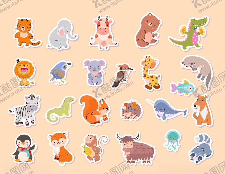 编号：99057811252041031854【酷图网】源文件下载-卡通动物图案