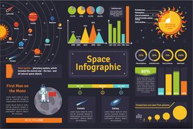 矢量宇宙航天信息图表