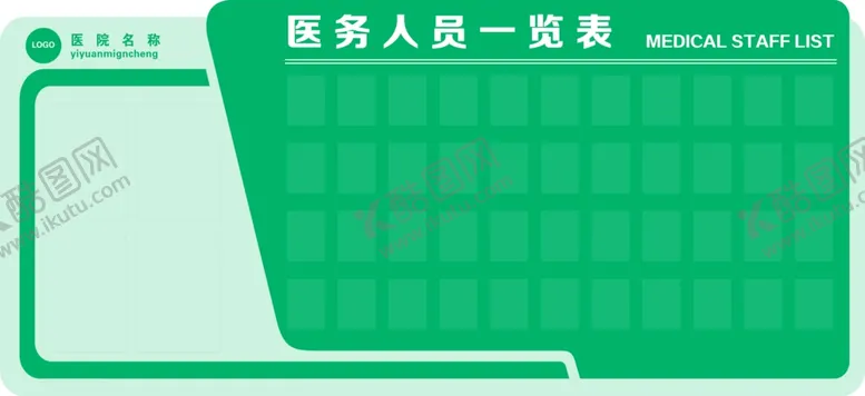 编号：38728202260001597796【酷图网】源文件下载-医务人员一览表