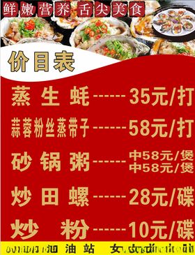 炸鸡菜牌价目表