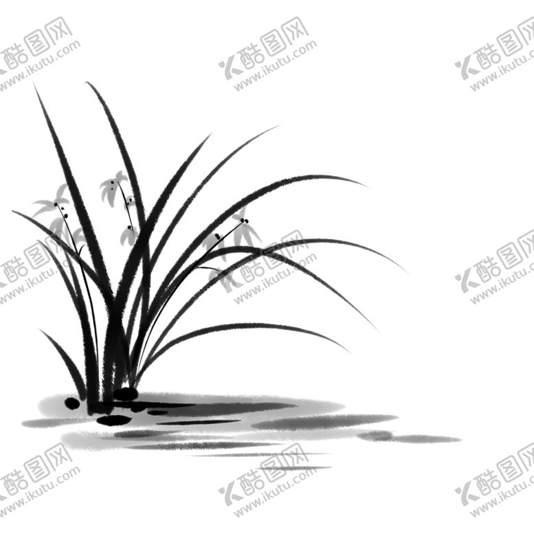 编号：25822402112111353539【酷图网】源文件下载-水墨兰花PNG  
