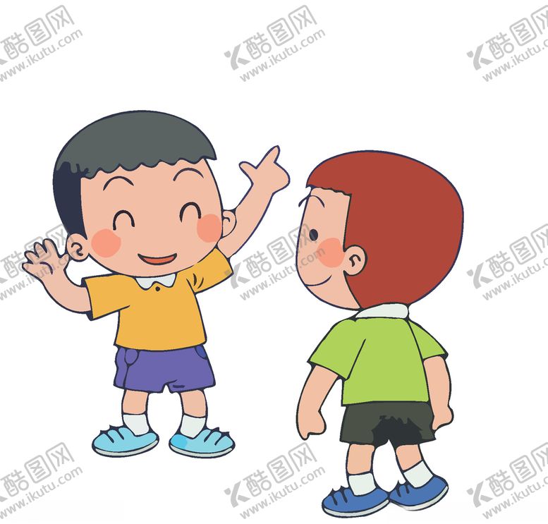 编号：45820006282208183817【酷图网】源文件下载-儿童交谈卡通形象设计