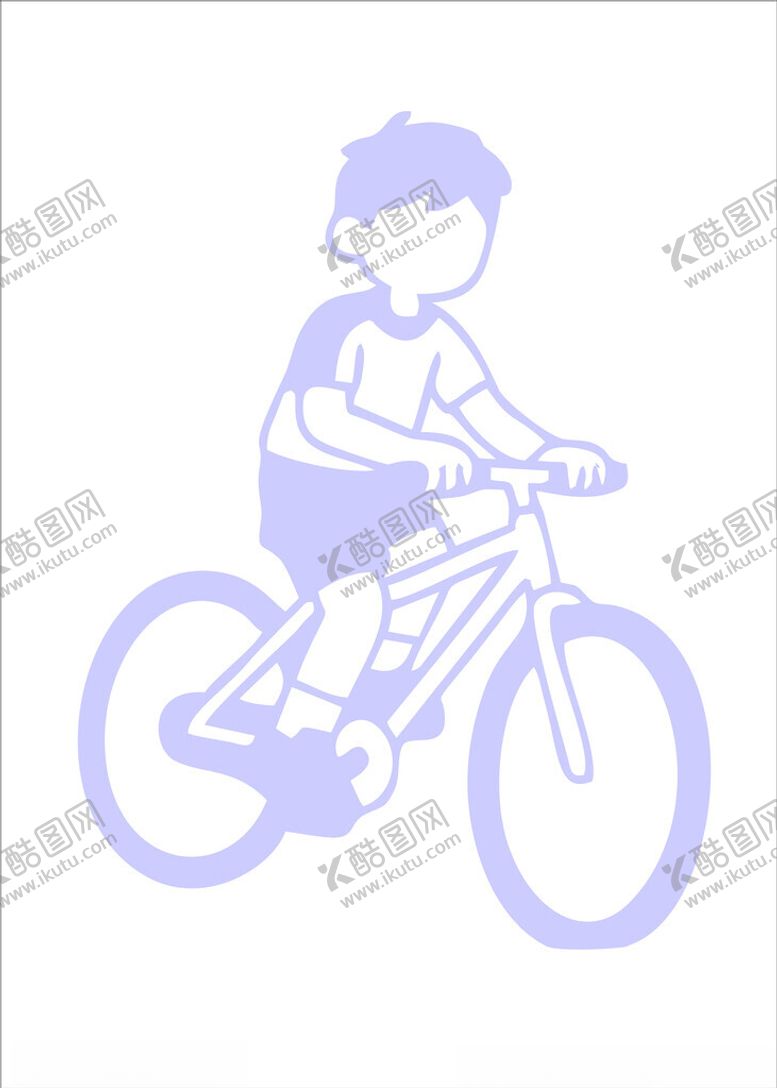 编号：84125405242240338905【酷图网】源文件下载-儿童骑自行车剪影