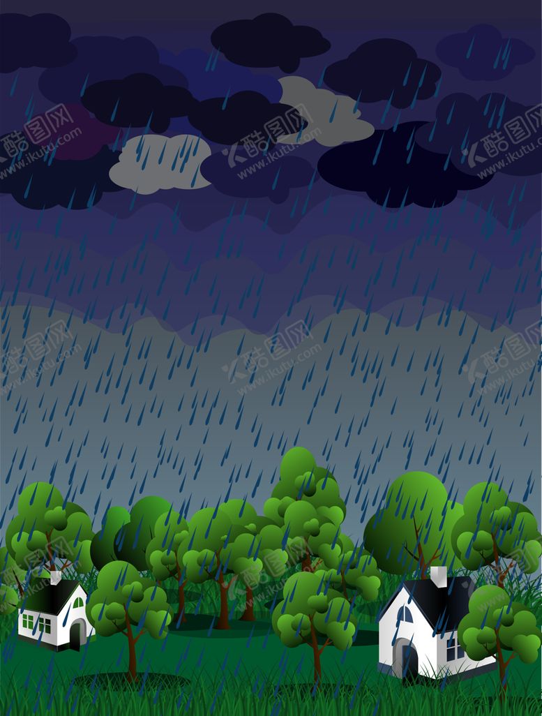 编号：41142212131623574777【酷图网】源文件下载-下雨的森林里