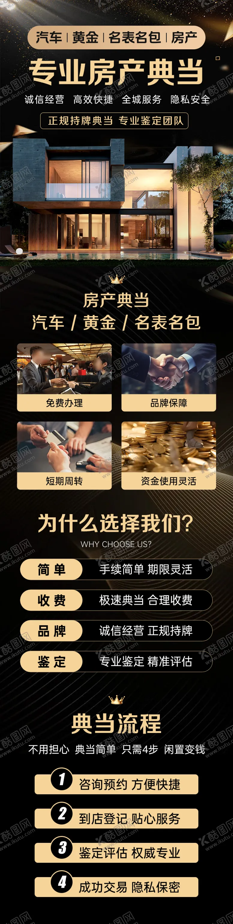 编号：25190104280842535072【酷图网】源文件下载-房产奢侈品写字楼黄金回收典当长图