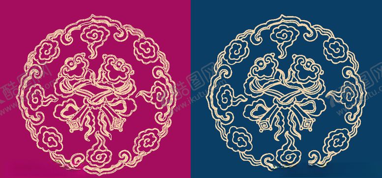 编号：90528109232105098365【酷图网】源文件下载-圆形底纹中国风矢量纹饰