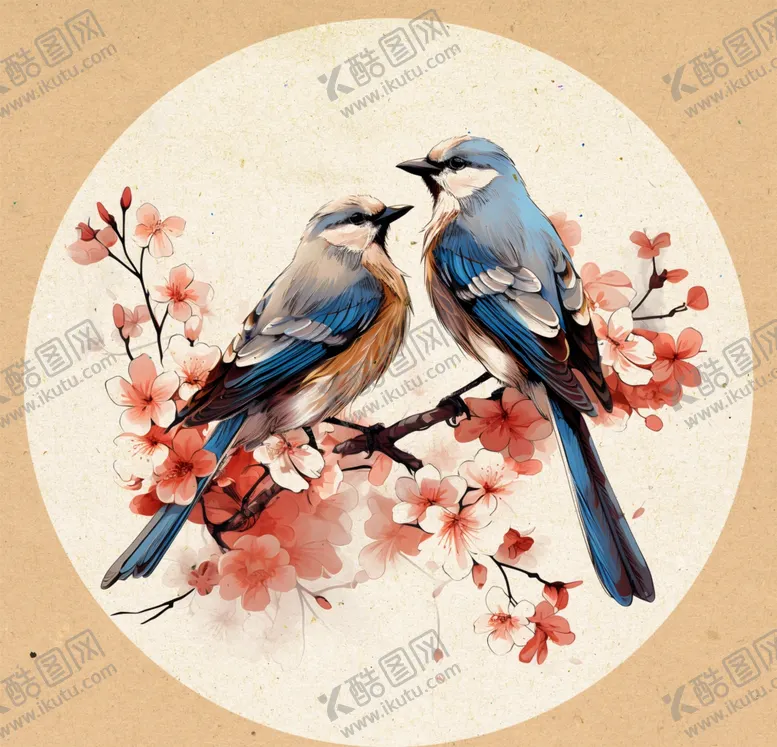 编号：59029201311503386535【酷图网】源文件下载-中国画花鸟扇面